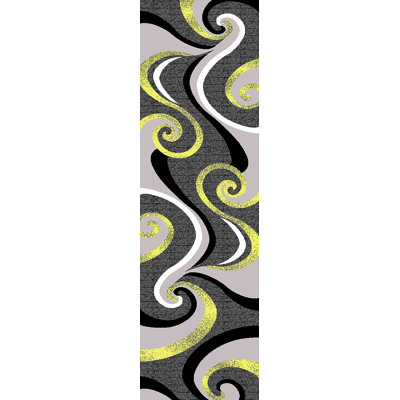 Tapis abstrait gris / jaune Mccampbell