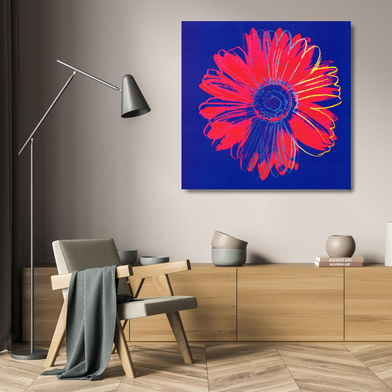 Marguerite, c. 1980 (bleu et rouge), H 20 po x l 20 po