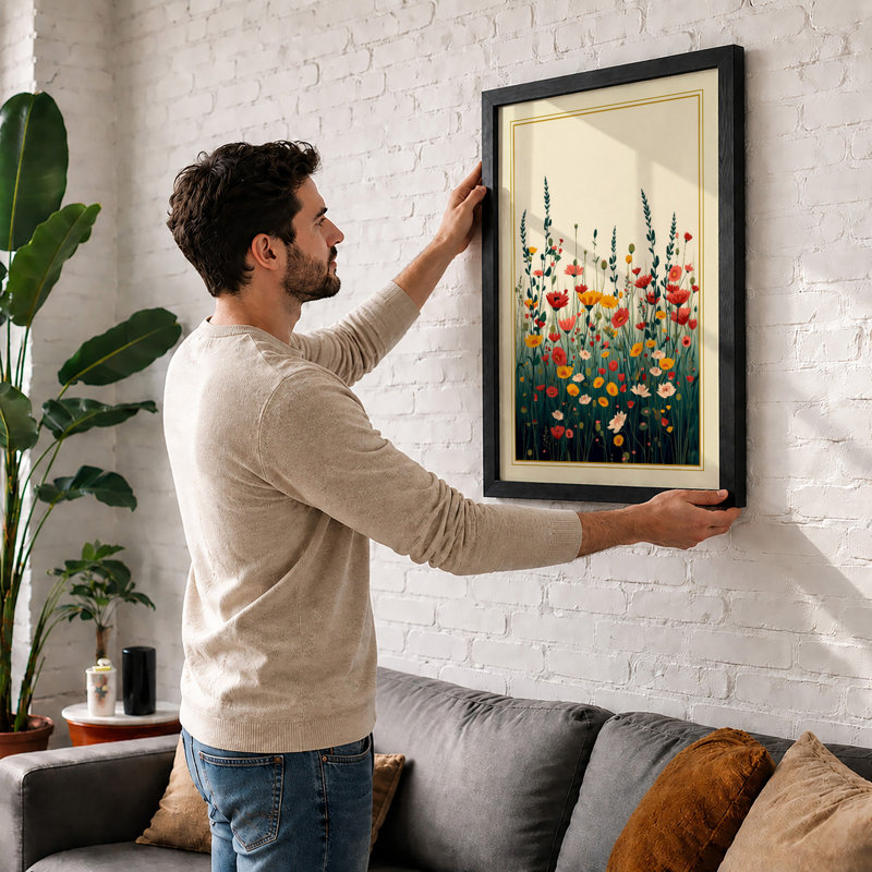 Wildflower Meadow Botanical - Framed Print, A3 - 42.0 x 29.7 cm, Unframed