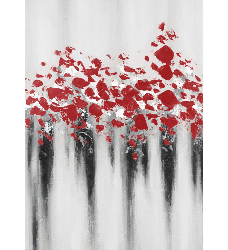 Little peas red - Abstract Gray Canvas for Home Decor