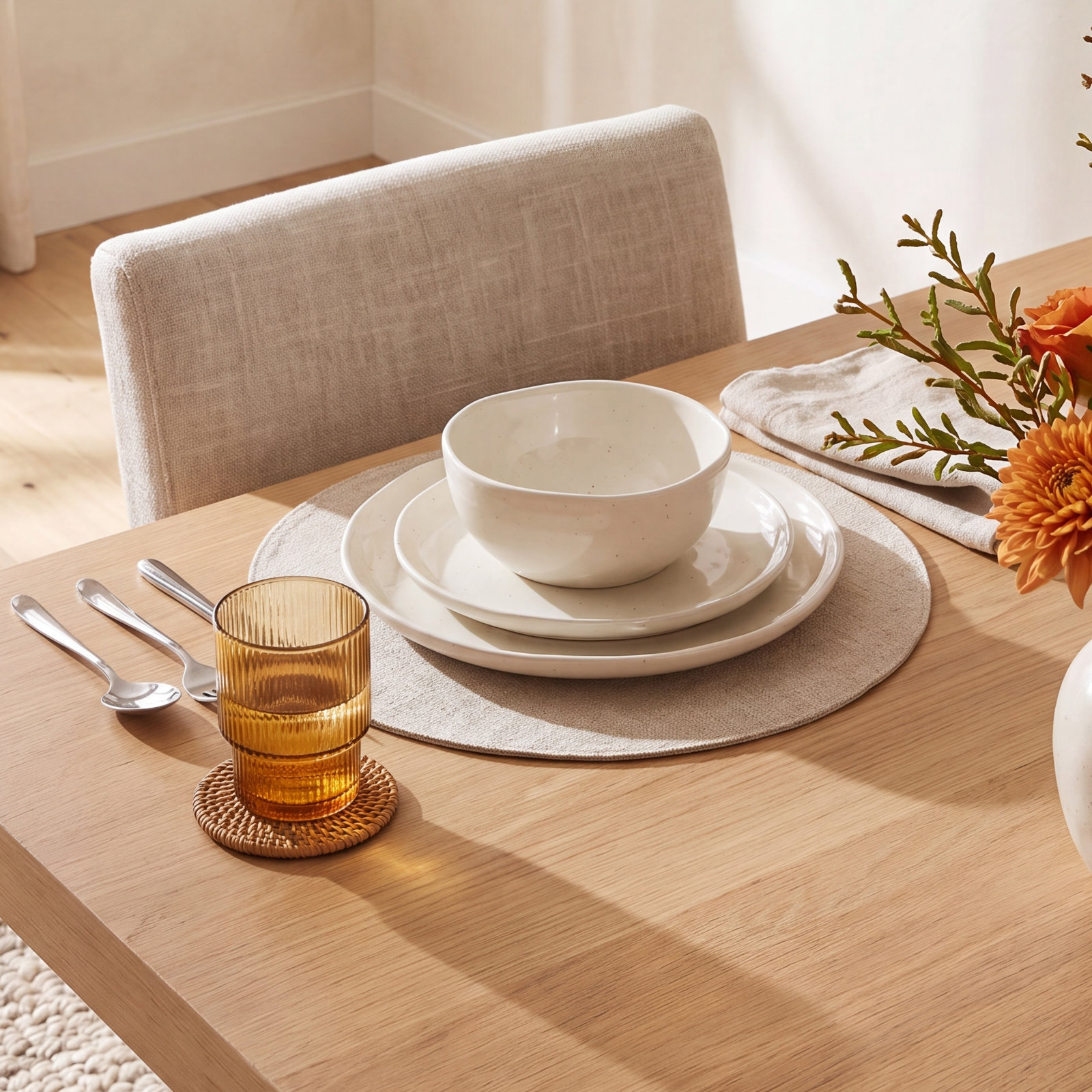 Stone Lain Mirella 12-Piece Dinnerware Set Stoneware, Beige