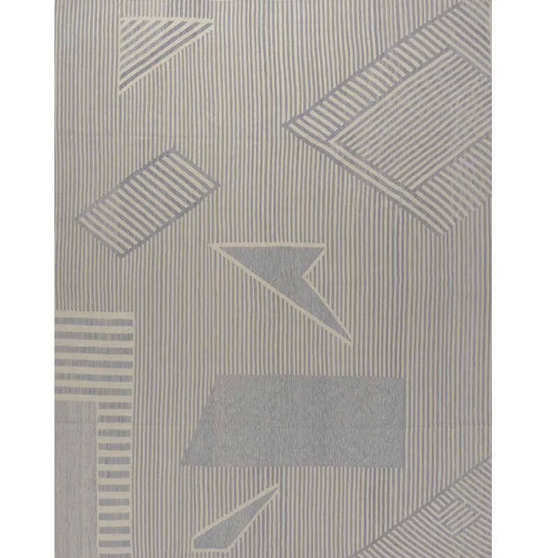 Striped Area Rug in Gray