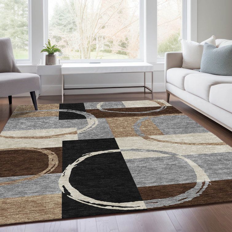 Premium Machine Washable Prisco Pewter Rug