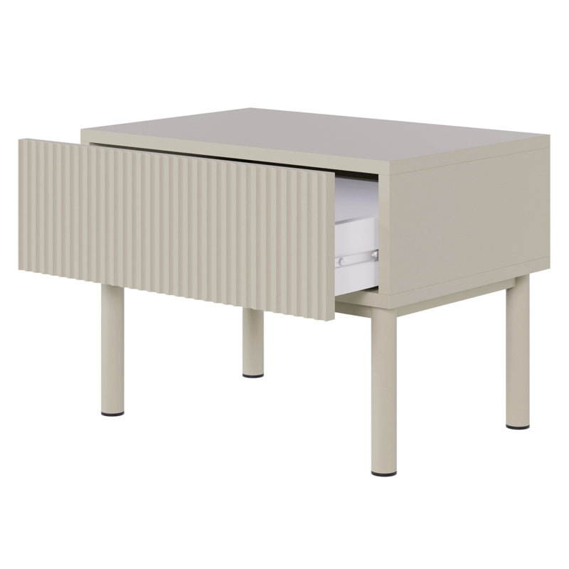 50 cm W Bedside Table, Beige