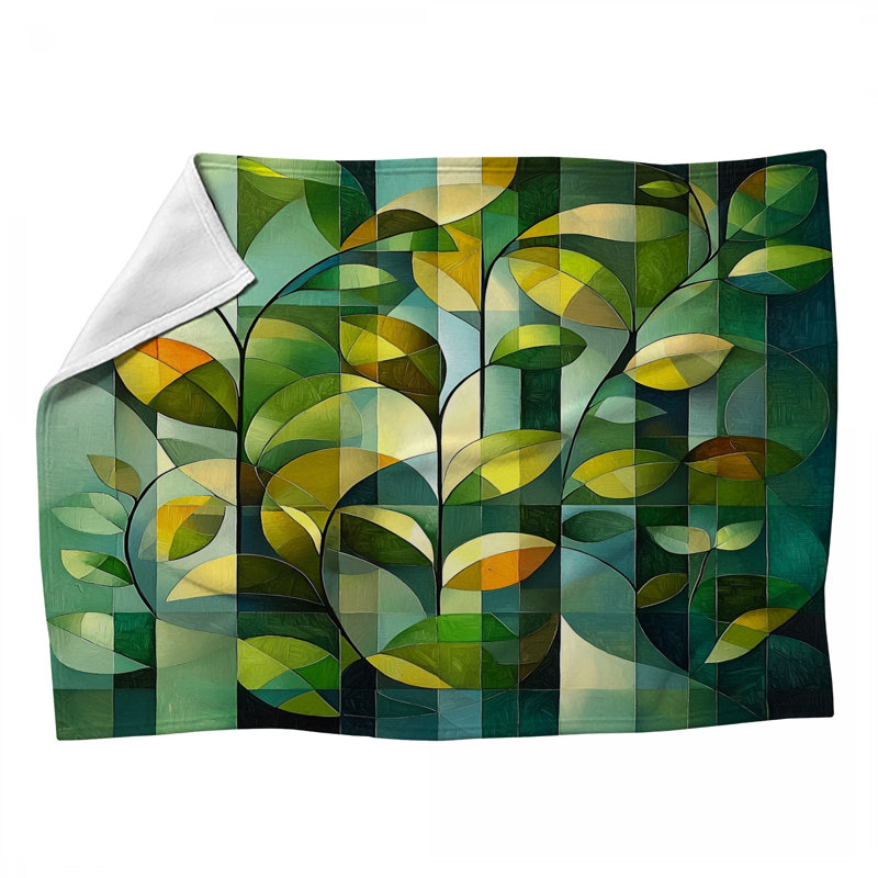 Jeté en molleton Leaf, L 60 po x l 50 po