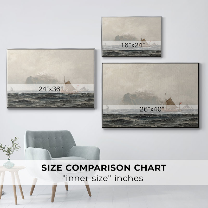 Impression nautique rétro - CCXVI - reproduction sur toile flottante, Argent, H 27 po x l 41 po
