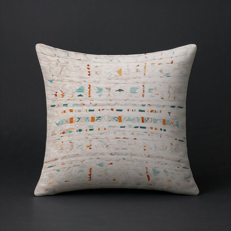 Coussin décoratif intérieur et extérieur Modern, Gris abstrait 20, Carré 16 po