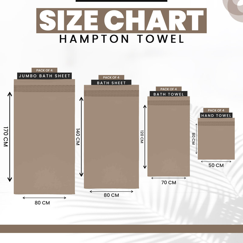 Midweight Bath Towel, Natural, Hand Towel - 4 Pack