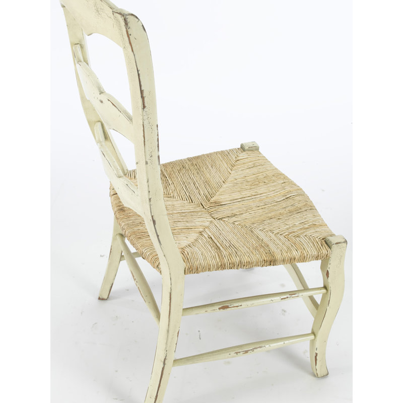 Dairis Solid Wood Ladder Back Side Chair, Parchment