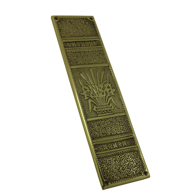 Baroque Solid Brass Door Push Plate with RSF Finish
