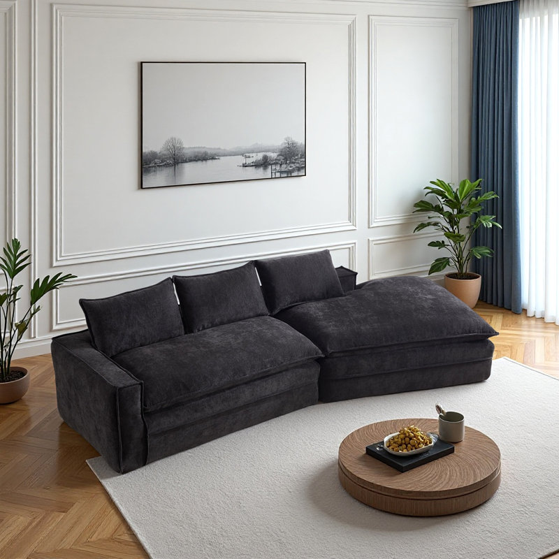 Canapé modulaire Modern, Noir, Noir