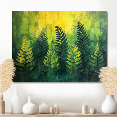«Minimalisme Fern Tranquility On The Summer IV», art mural fougères