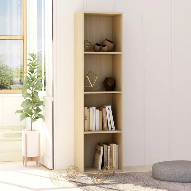 Aqsa 151.5cm H x 40cm W Standard Bookcase, Sonoma Oak