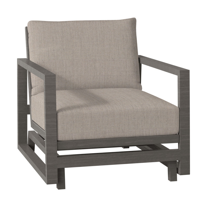 Avondale Patio Lounge Chair with Cushions, Slate Grey, No Welt, Avila Natural White