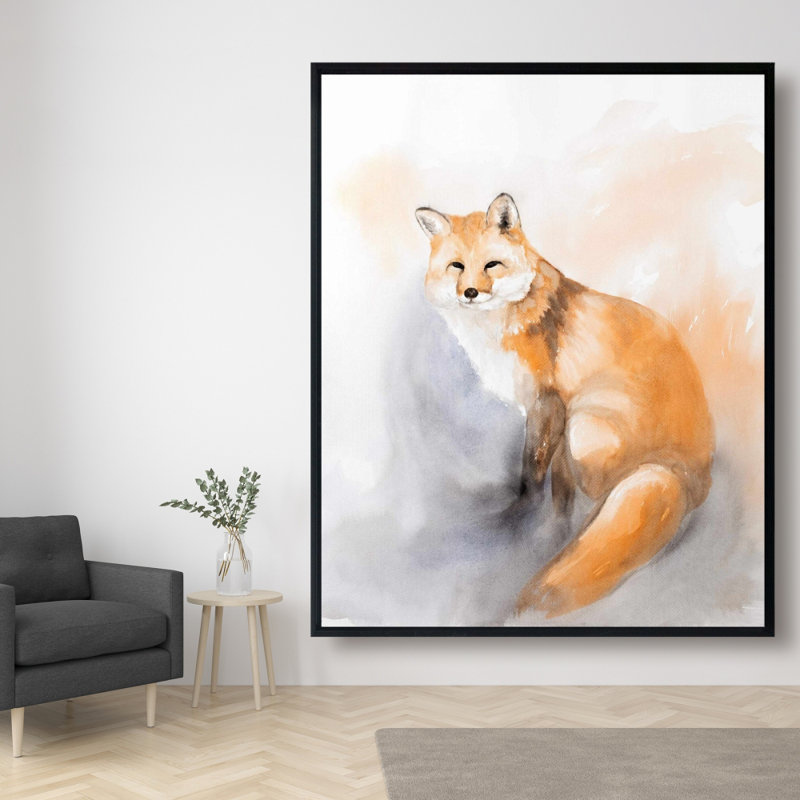 Reproduction de renard aquarelle sur toile