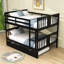Lit superposé double au-dessus d'un lit double avec lit gigogne simple-559956396