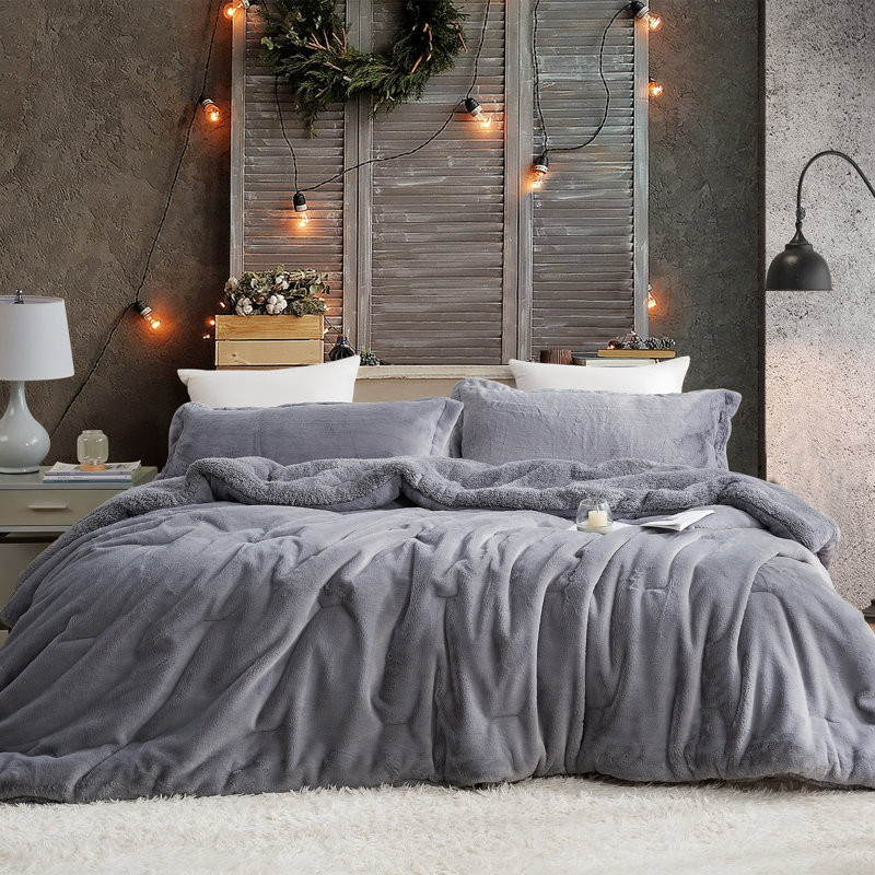 Ensemble d'édredon surdimensionné Chunky Bunny x OG, Édredon pour très grand lit + 2 très grandes ta, gris