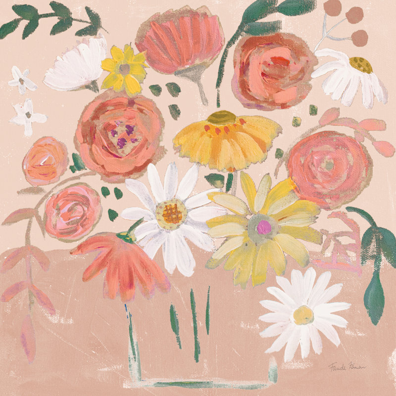 Folk Floral II moderne, H 36 po x l 36 po x P 1,25 po