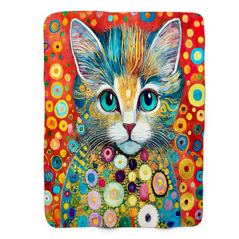 Hippy Cat - 1 Piece Blanket, Twin