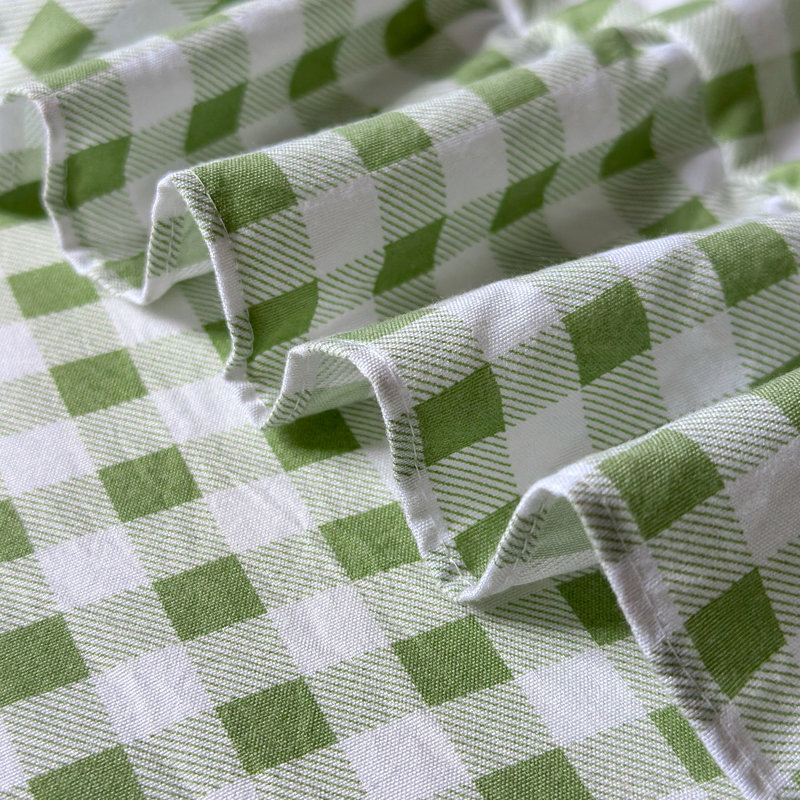 Ensemble de draps Gingham Ruffle, Grand lit, Vichy vert sauge