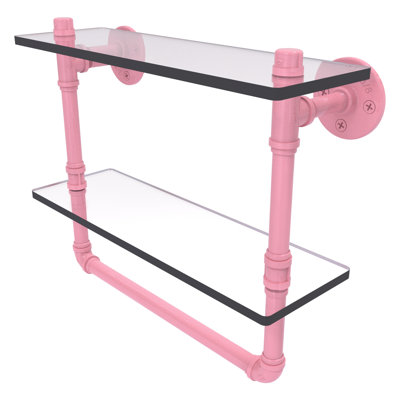 Double tablette en verre avec barre à serviettes P