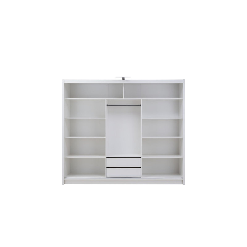 Minnis 3 Door Manufactured Wood Wardrobe, White