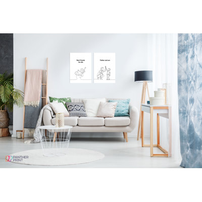 Father And Son Friends For Live - 2 Piece No Frame Print Set