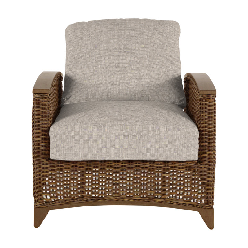 Fauteuil inclinable Astoria tissé - raphia / chêne, Astoria n°90 raffia / chêne, Lin Dove Sunbrella®, Welt
