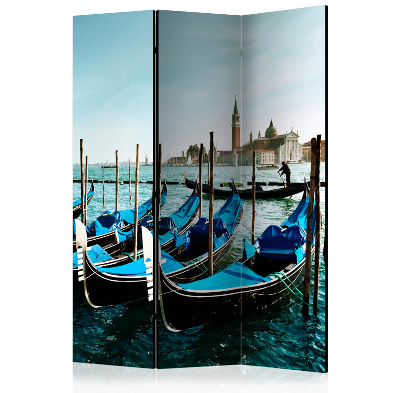 Grefe 135cm W x 172cm H 3 - Panel Solid Wood Folding Room Divider