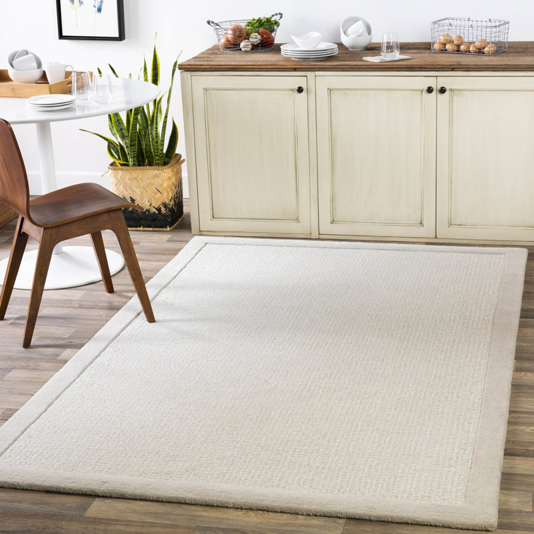 Viveiros Hand-Tufted Wool Cream Area Rug