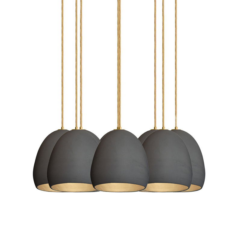 Lustre en forme de dôme à 8 lumières, DEL, H 108 po, Laiton