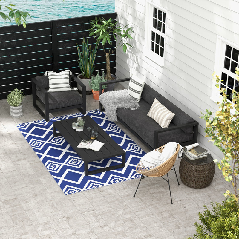 Priscila Geometric Machine Printed 182cm X 274cm Area Rug