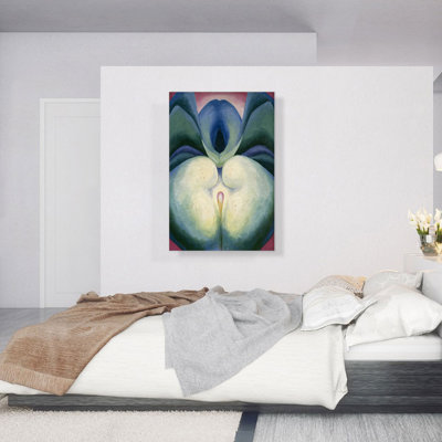 «Series I White & Blue Flower Shapes 1919» par Georgia O-Keeffe, reproduction d'art sur toile tendue