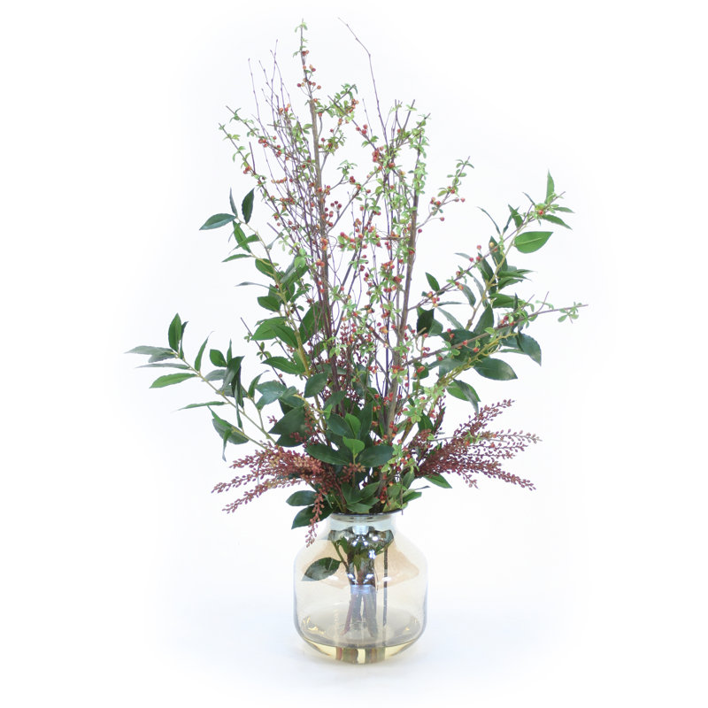 Vase en verre ambré baies de fumée