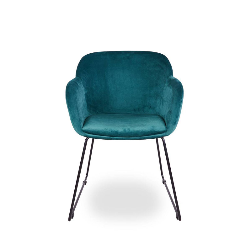 Oretta 43cm H Velvet Upholstered Armchair, Green