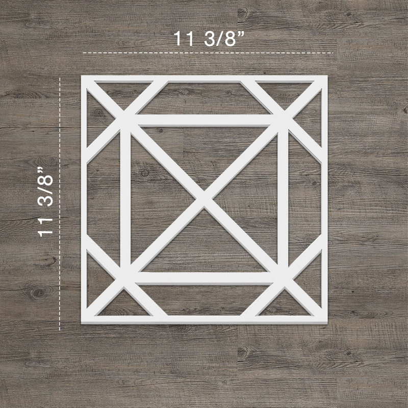Panneaux muraux décoratifs Buxton en PVC de qualité architecturale, H 11,375 po x l 11,375 po x P 0,375 po