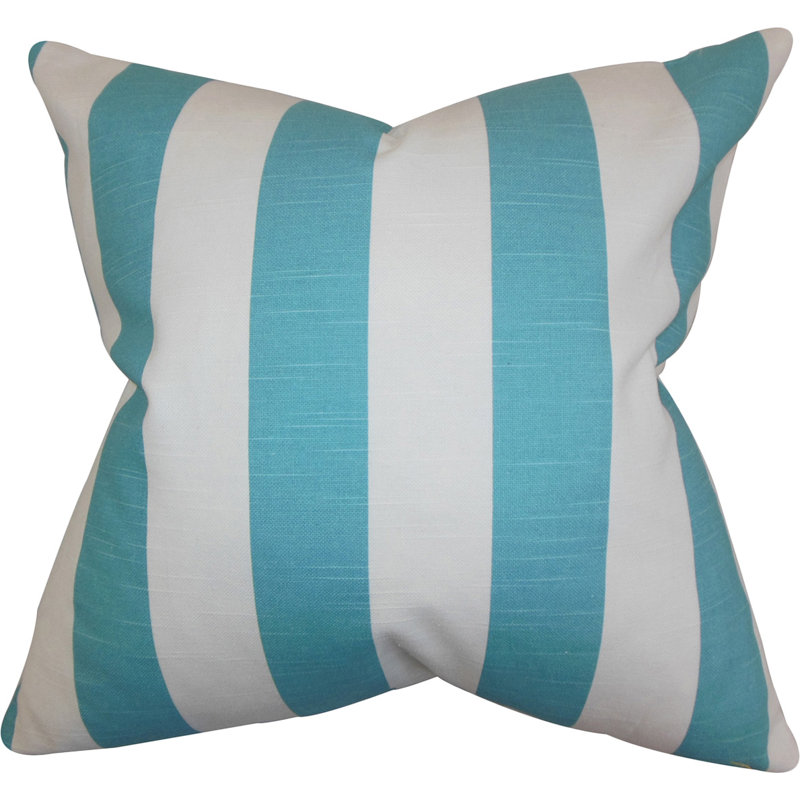 Coussin décoratif 100% coton Acantha, 18 po x 18 po, Bleu côtier