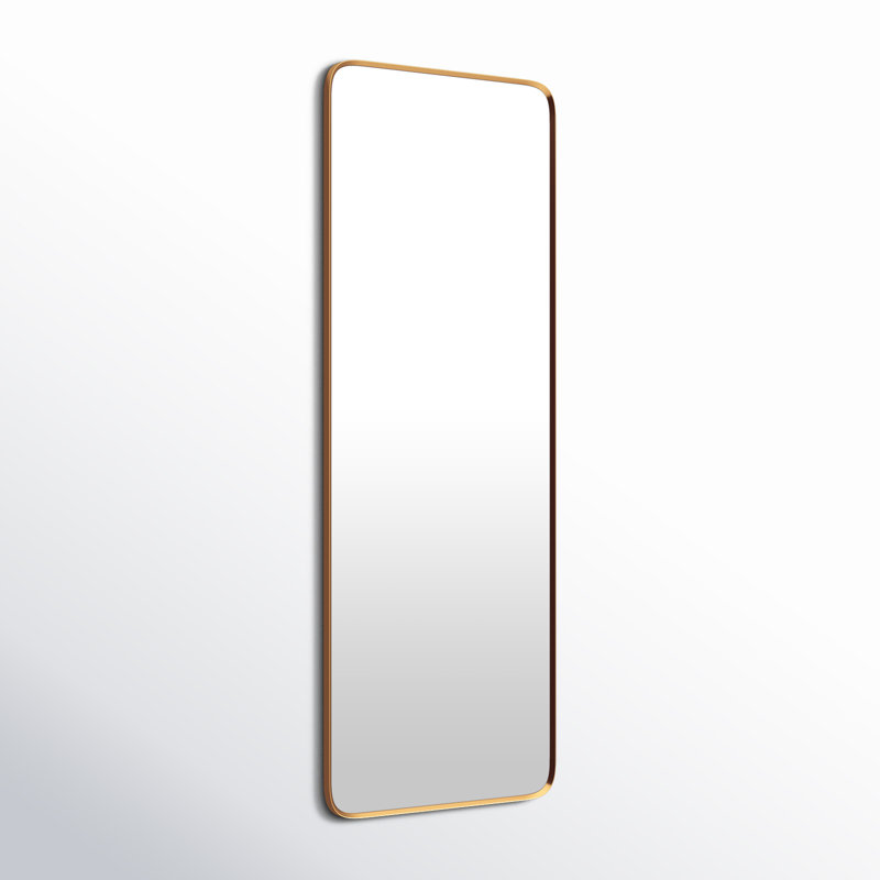 Dia Gold Metal Room Wall Mirror with Thin Frame, 65" x 23.8"
