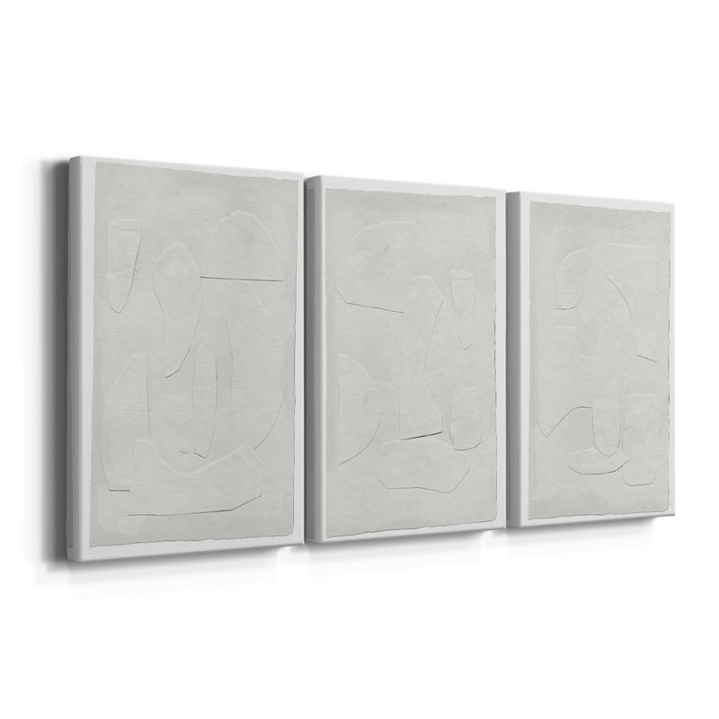 Paperwork I  -Custom Wrapped Gallery Canvas - 3 Pieces, 18" H x 36" W