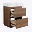24" Bathroom Vanities with Single Sink Combo, Modern Undermount Bathroom Sink Cabinet with Double drawer, Freestanding Bathroom Sink Cabinet,Engineering wood,Brown