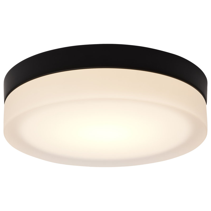 Plafonnier encastré en verre à DEL, Noir
