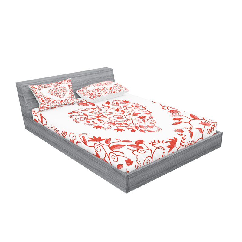 Drap-housse et coussin décoratif Ambesonne, Ensemble de draps pour lit double + 5 pièces supp