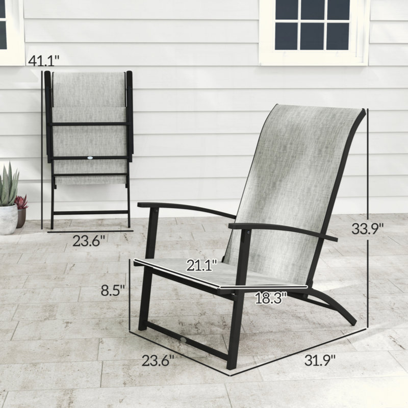 Ensemble de 2 chaises d'extérieur pliantes