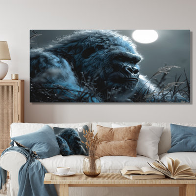 Noir et blanc Bigfoot Moonlit Meadow - art mural Bigfoot