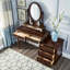 Coiffeuse avec miroir, 7 tiroirs, 1 chaise