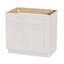 Armoire 33 po en bois 33 po - blanc, 24 po de profondeur, armoire à 2 portes prête à assembler (RTA) pour la cuisine ou la salle de bain (comptoir non inclus)
