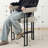24" Upholstered Tweed Arm Counter Stool-1987020183