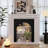 White + Black Manufactured Wood Electric Fireplace