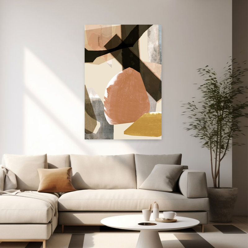 Art contemporain contemporain abstrait géométrique, H 60 po x l 40 po