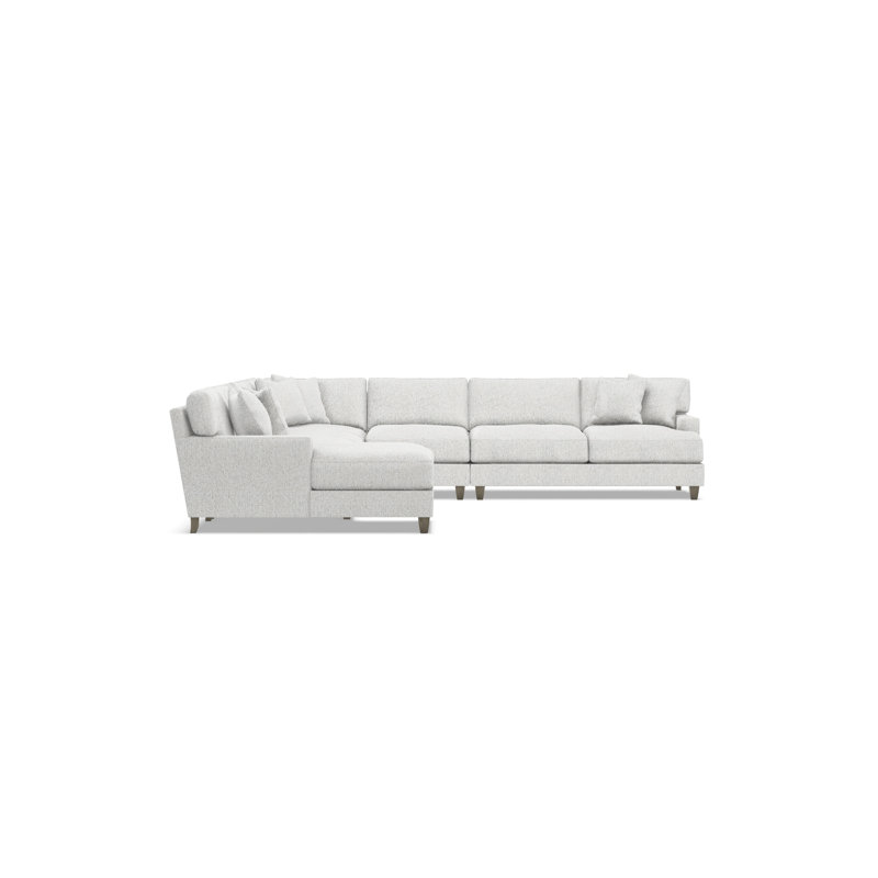 Bernhardt Mila 6-Piece Fabric Sectional, Left Hand Facing, White Polyester, 33.5" H x 137" W x 137" D